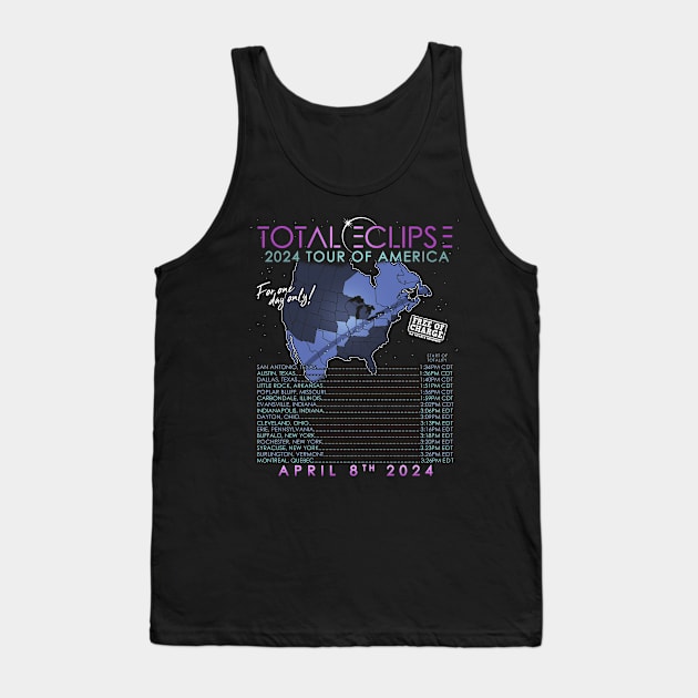 Total Solar Eclipse April 8th 2024 Tour of America Tank Top by NerdShizzle